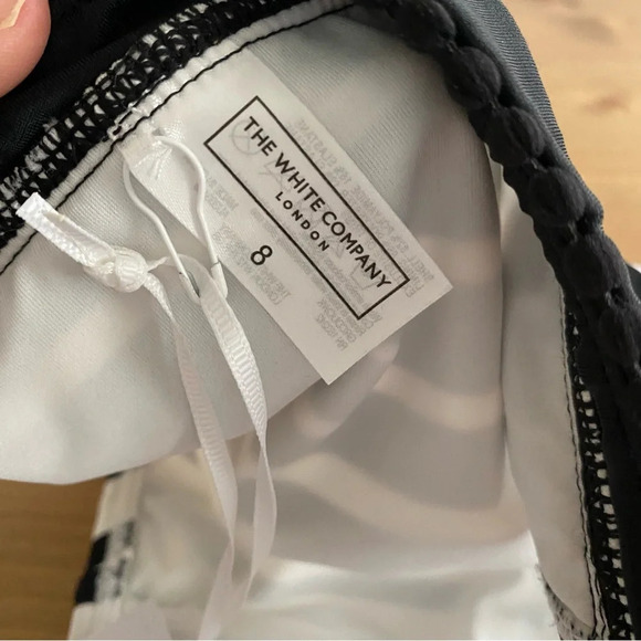 NWT The White Company Gradual Stripe Bikini Brief Bottom Only Black White Sz 8 - Picture 8 of 9